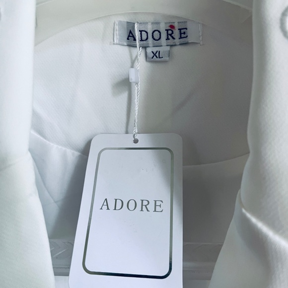 Adore White Embroidery Eyelet Lined Blazer 3/4 Sleeve One-Button Fastening XL - Picture 4 of 14